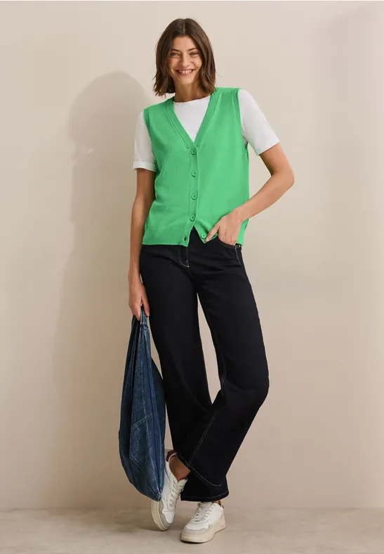 Gilet en maille fine iced neon green