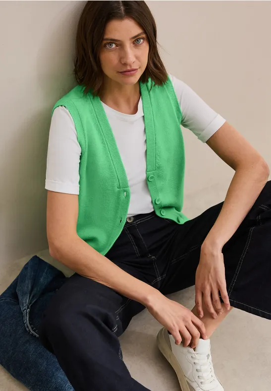 Gilet en maille fine iced neon green