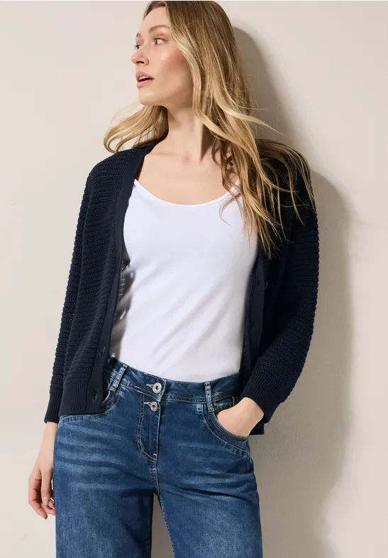 Cardigan avec structure en crochet universal blue