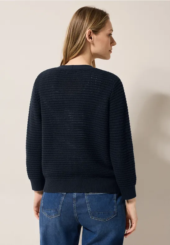Cardigan avec structure en crochet universal blue