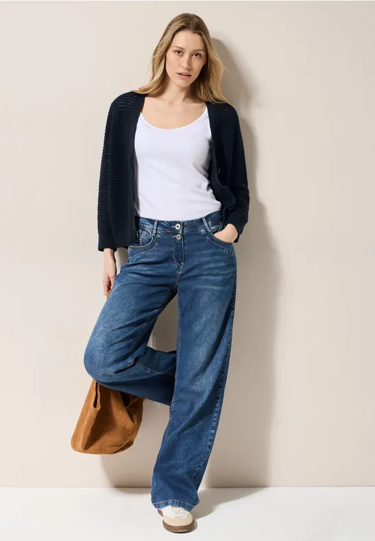 Cardigan avec structure en crochet universal blue