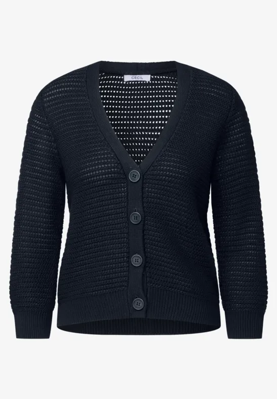 Cardigan avec structure en crochet universal blue