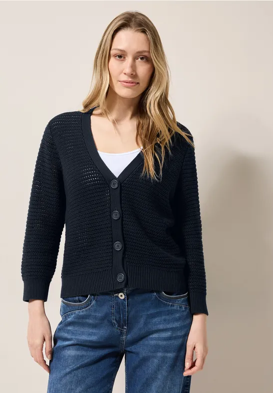 Cardigan avec structure en crochet universal blue