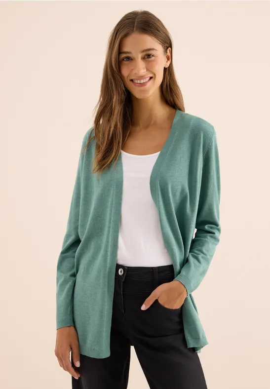 Veste en tricot ouverte jewel green melange