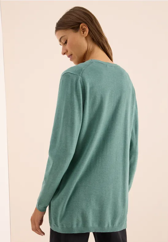 Veste en tricot ouverte jewel green melange