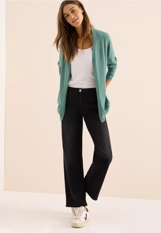 Veste en tricot ouverte jewel green melange