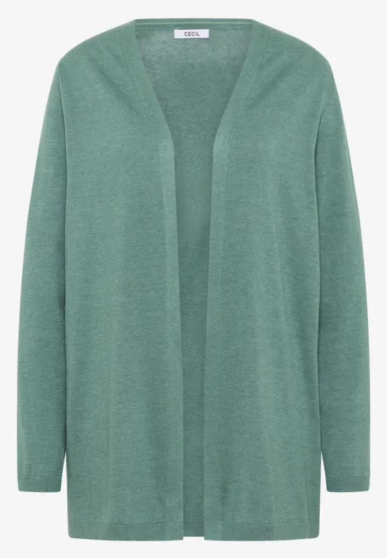 Veste en tricot ouverte jewel green melange