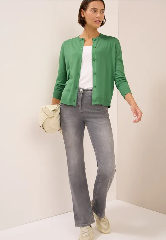 Strickjacke mit Knopfleiste fennel green