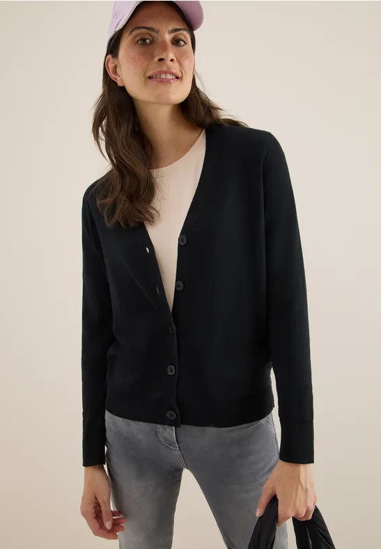 V-Neck Cardigan Black