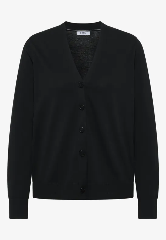 V-Neck Cardigan Black