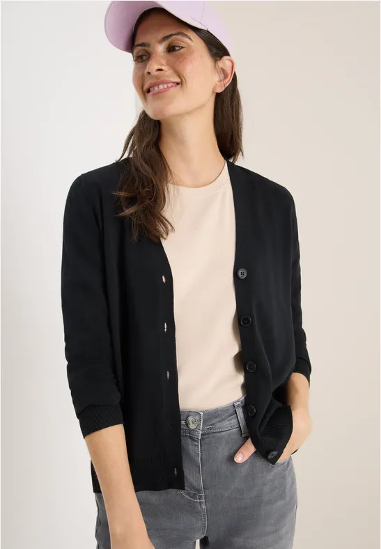 V-Neck Cardigan Black