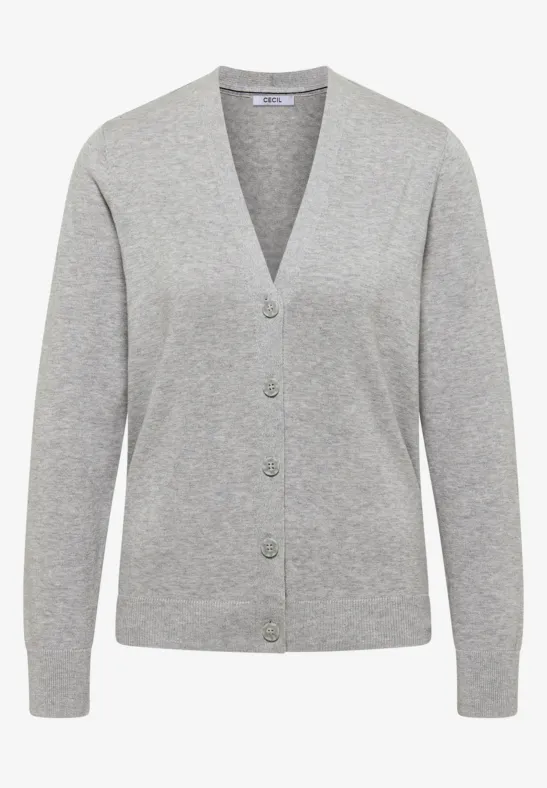 V-Neck Cardigan chalk grey melange