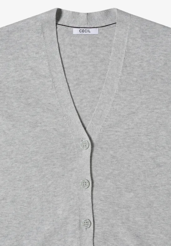 V-Neck Cardigan chalk grey melange