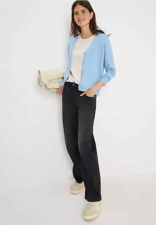V-Neck Cardigan whisper blue melange