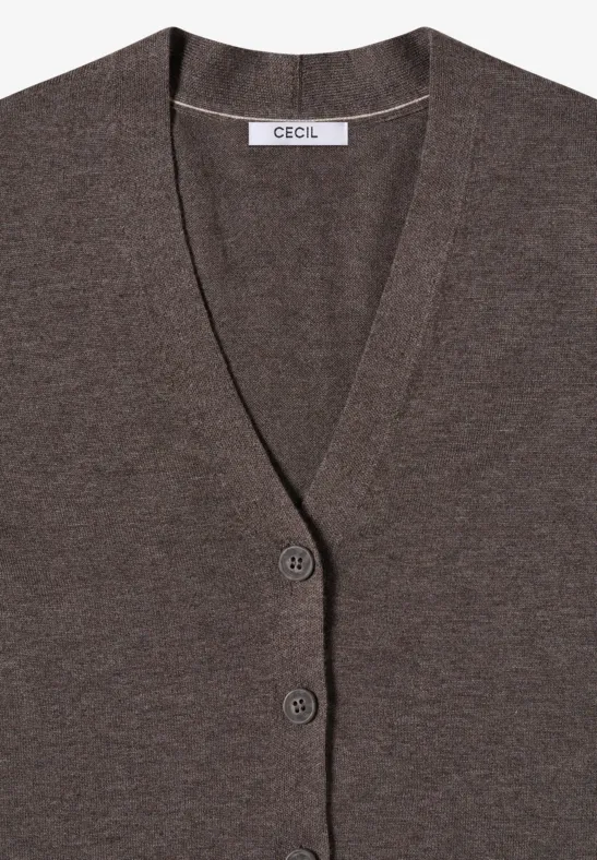 Cardigan col en V mushroom taupe melange
