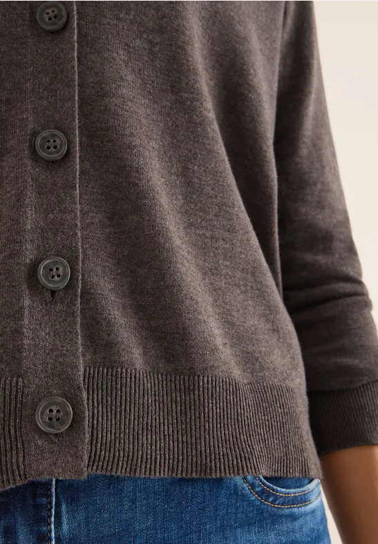 Cardigan col en V mushroom taupe melange