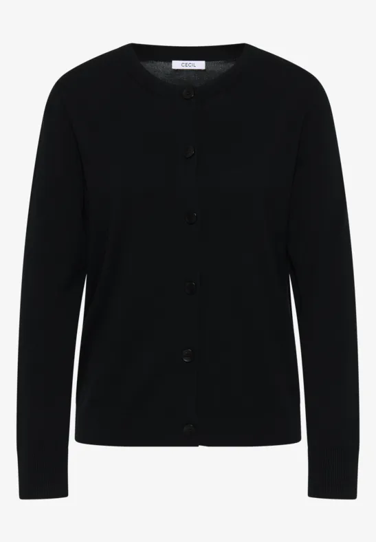 Strickjacke mit Knopfleiste Black