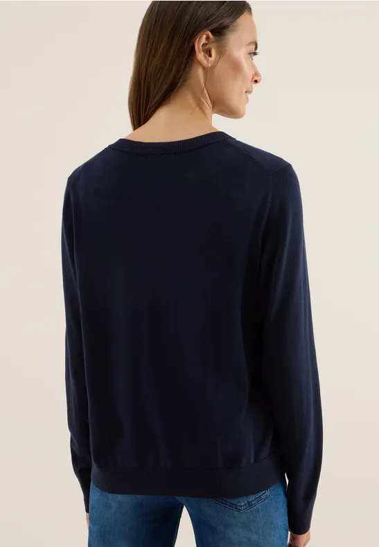 Veste en tricot avec patte de boutonnage urban dark blue