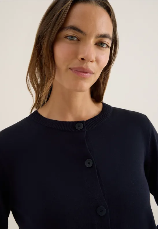 Veste en tricot avec patte de boutonnage urban dark blue