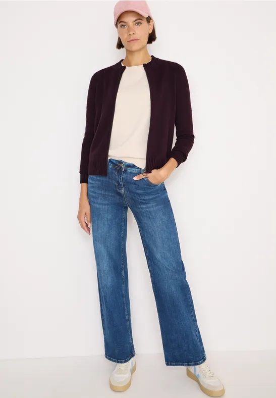 Cardigan cosy avec fermeture éclair eggplant red melange