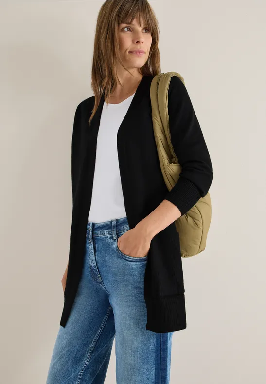 Offener Cosy Cardigan Black