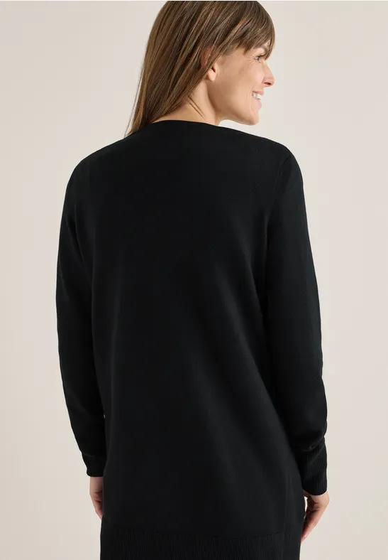Offener Cosy Cardigan Black