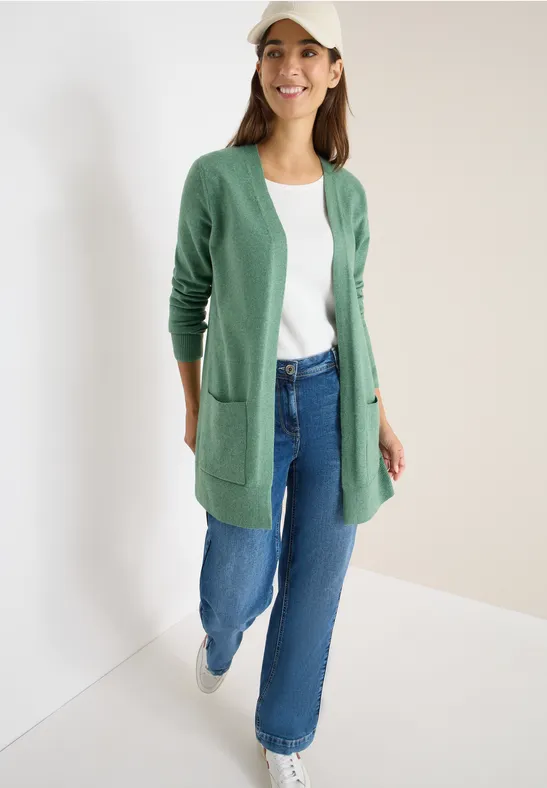 Offener Cosy Cardigan highland green melange