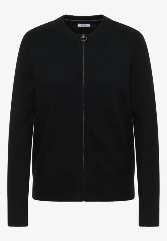 Cardigan mit Zipper Black