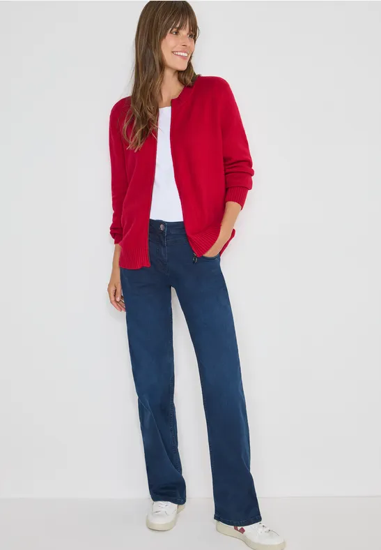 Cardigan avec fermeture éclair beaujolais red