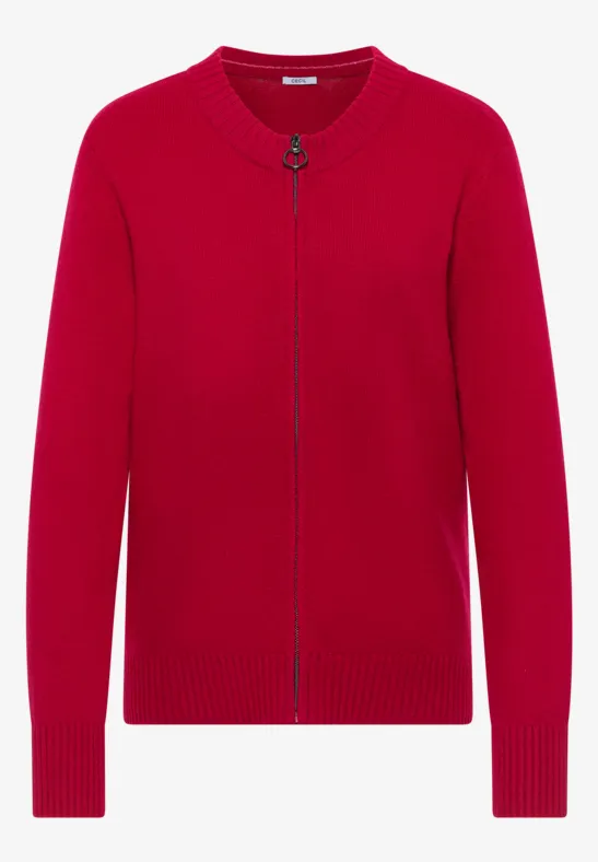Cardigan avec fermeture éclair beaujolais red