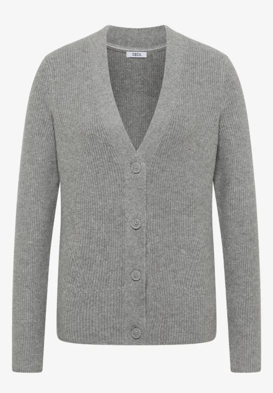 Cardigan mit Strukturdetail sporty grey melange