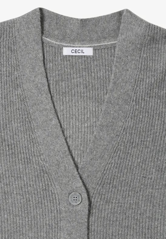Cardigan mit Strukturdetail sporty grey melange