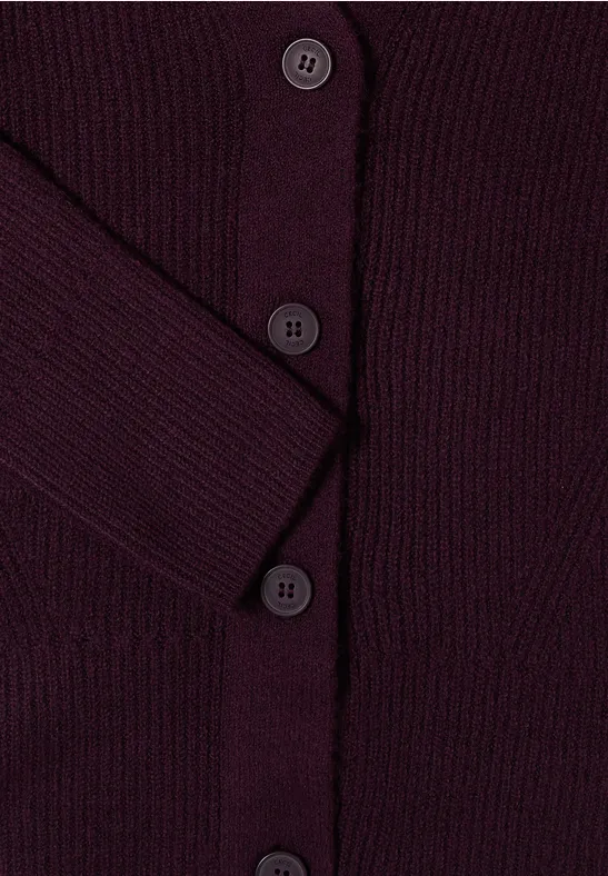 Cardigan mit Strukturdetail eggplant red