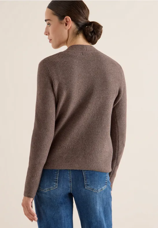 Cardigan mit Strukturdetail mushroom taupe melange