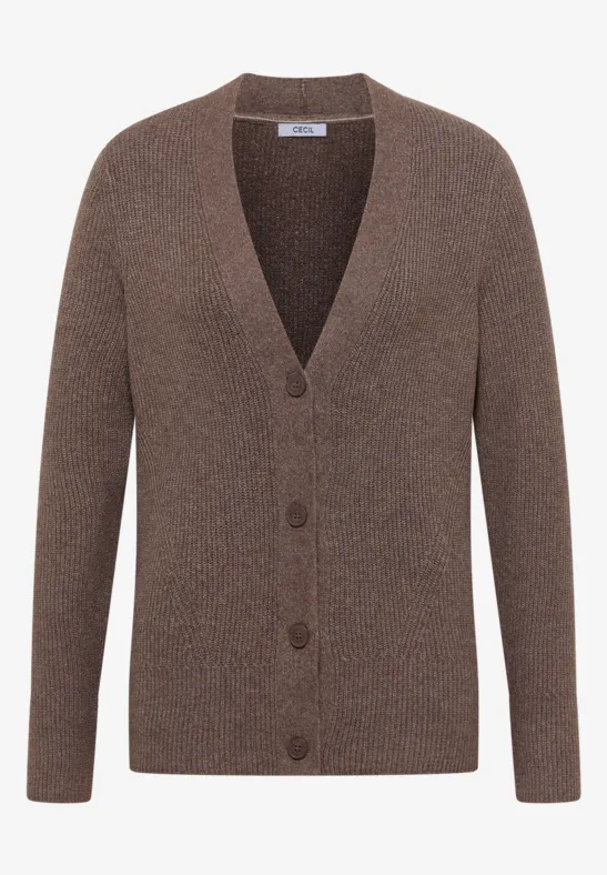 Cardigan mit Strukturdetail mushroom taupe melange