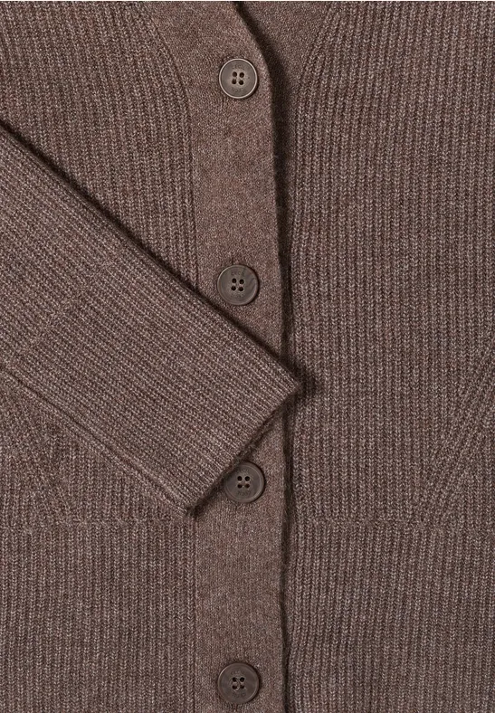 Cardigan mit Strukturdetail mushroom taupe melange
