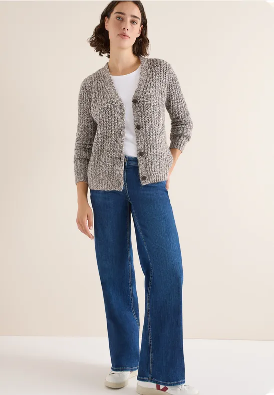 Two Tone Cardigan mushroom taupe melange