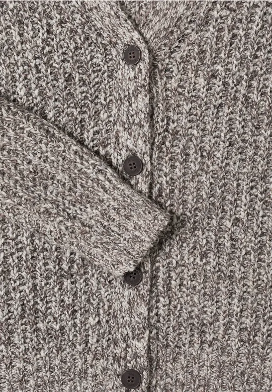 Two Tone Cardigan mushroom taupe melange