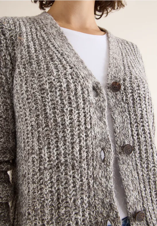 Two Tone Cardigan mushroom taupe melange