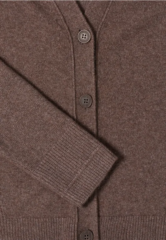 Softer V-Neck Cardigan mushroom taupe melange