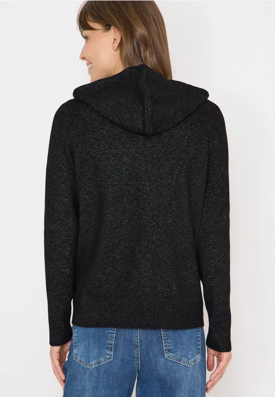 Cardigan mit Kapuze black melange