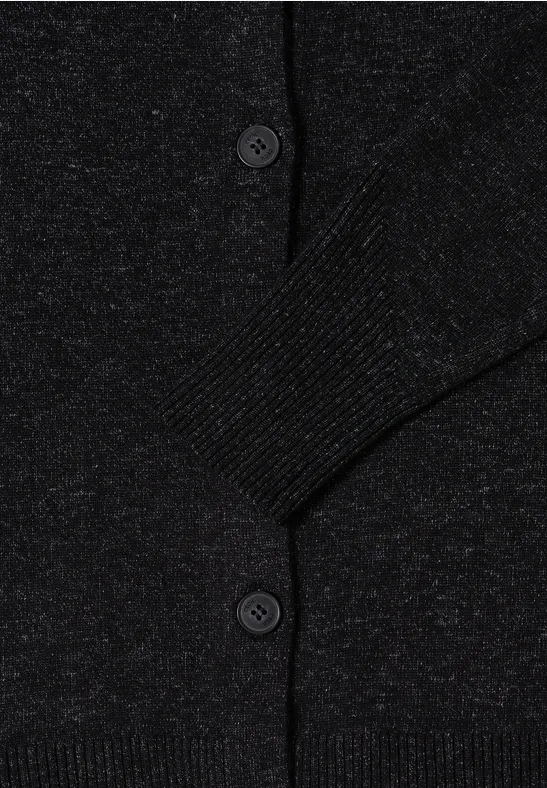 Cardigan mit Kapuze black melange