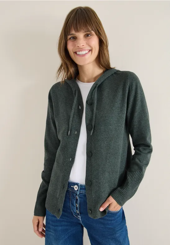 Cardigan mit Kapuze active khaki melange