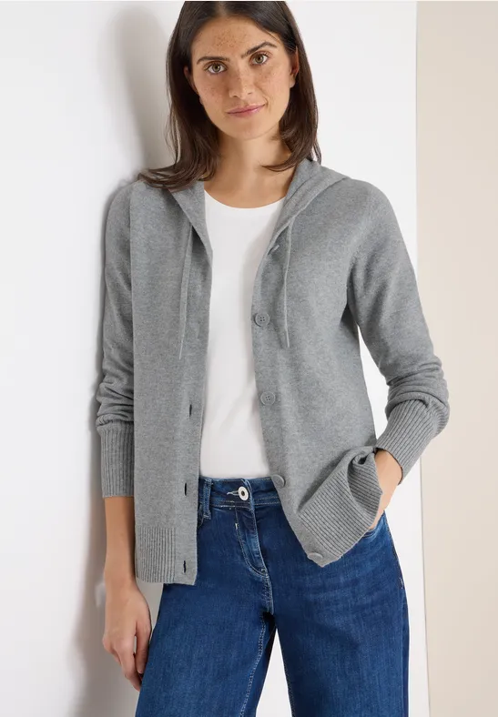 Cardigan mit Kapuze sporty grey melange