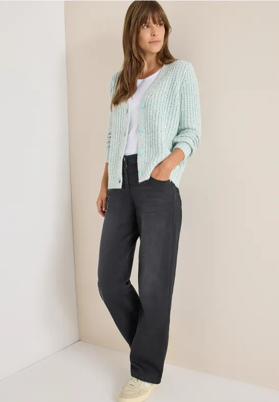 Two Tone Cardigan faded blue melange