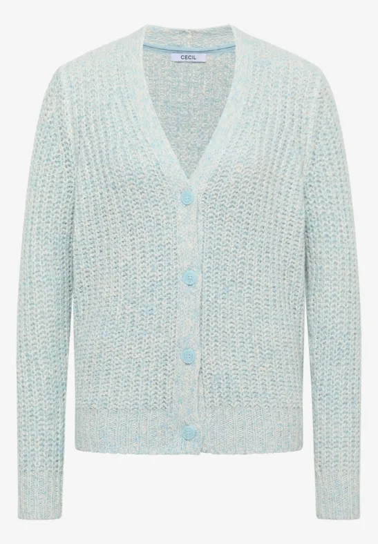 Two Tone Cardigan faded blue melange