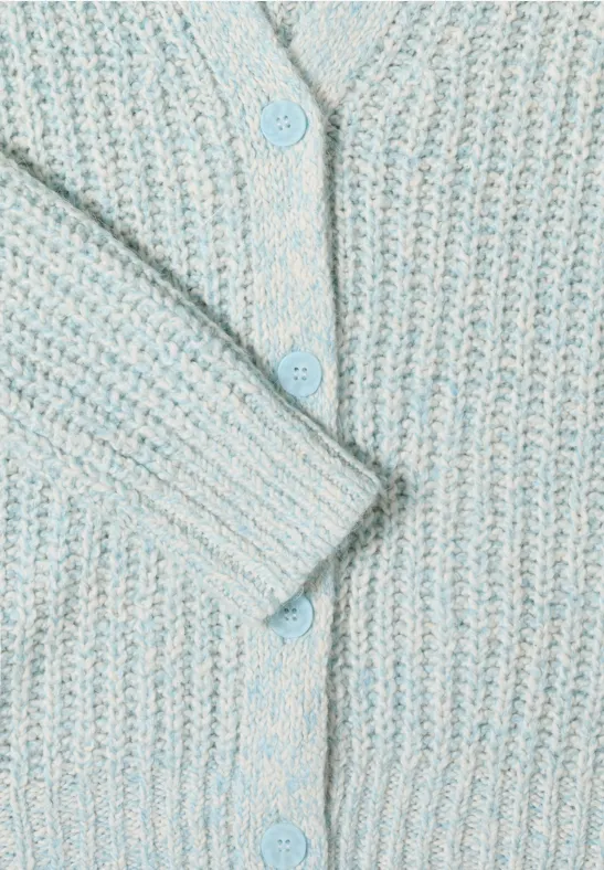 Two Tone Cardigan faded blue melange