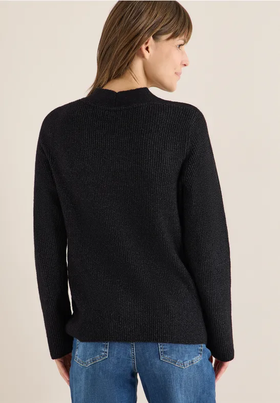 Cardigan avec détail structuré black melange