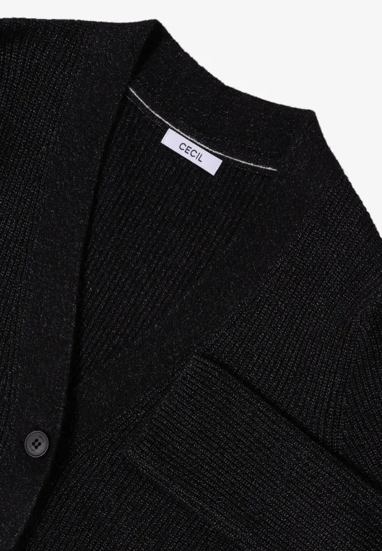 Cardigan avec détail structuré black melange