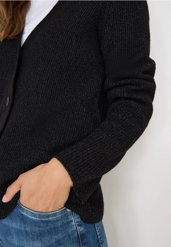 Cardigan avec détail structuré black melange